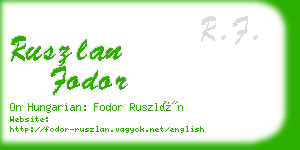 ruszlan fodor business card